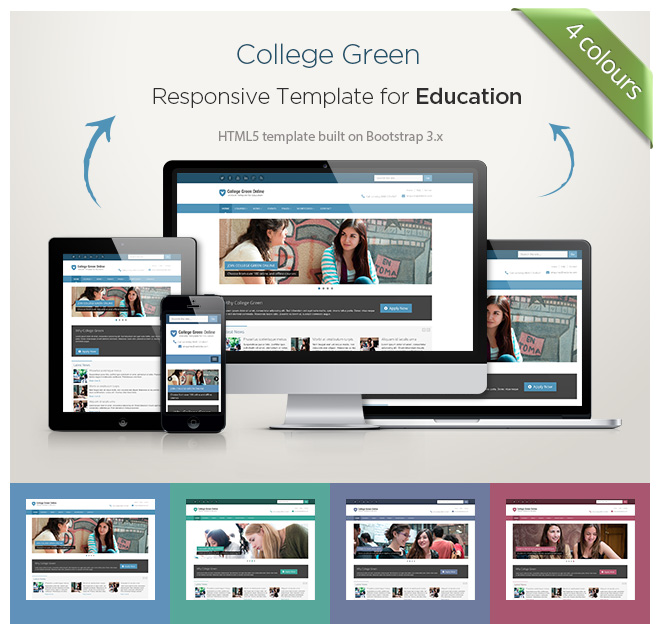 Responsive HTML5 website template for Education