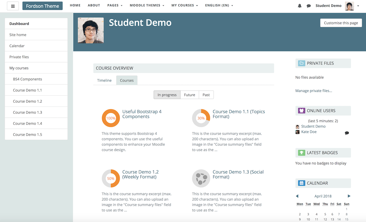 moodle-theme-fordson-theme-student-dashboard