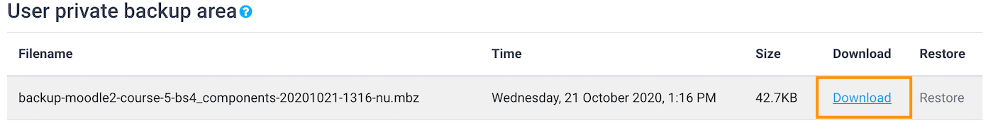 moodle-course-backup-download