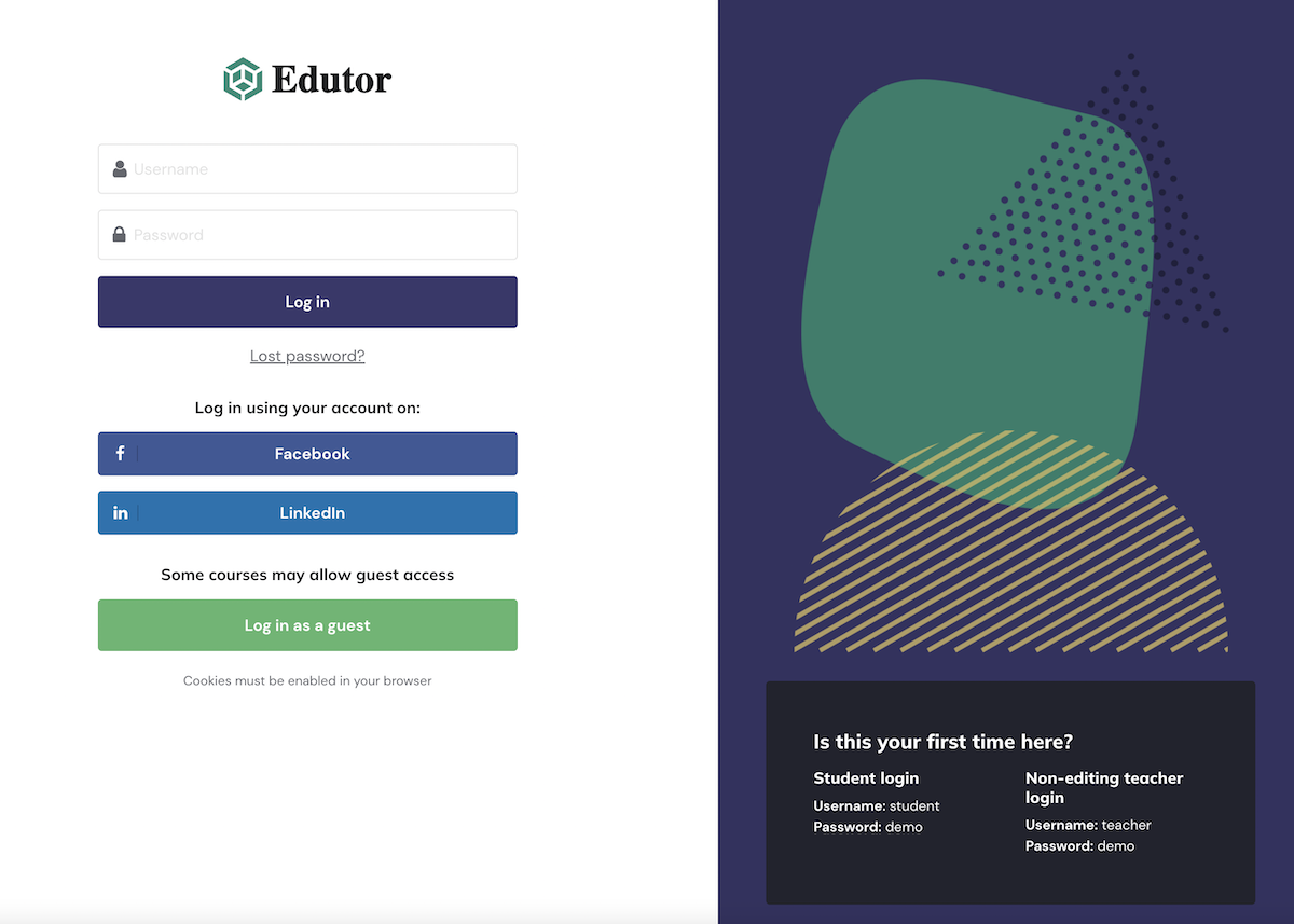 moodle-theme-edutor-linkedin-login