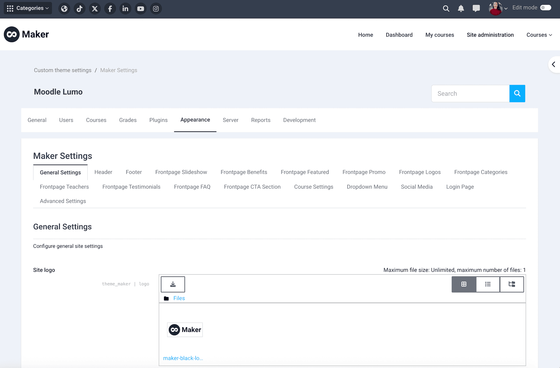 moodle-5-theme-maker-theme-settings-page