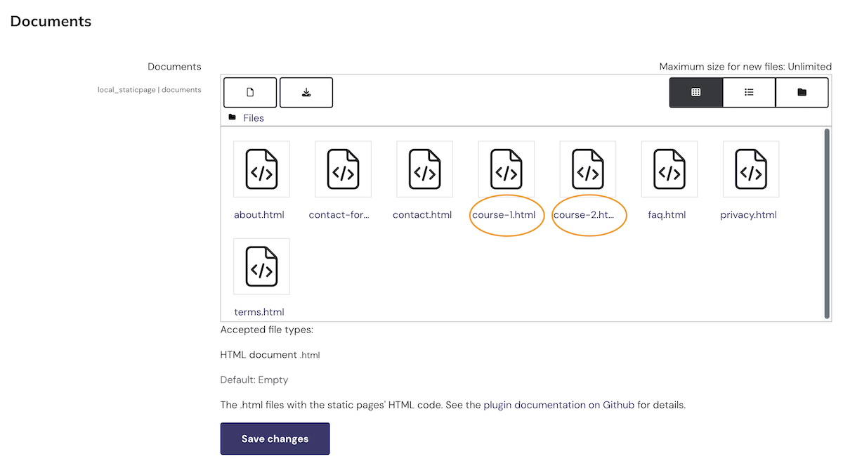 moodle-udemy-style-course-landing-page-static-pages-plugin-html-file-naming