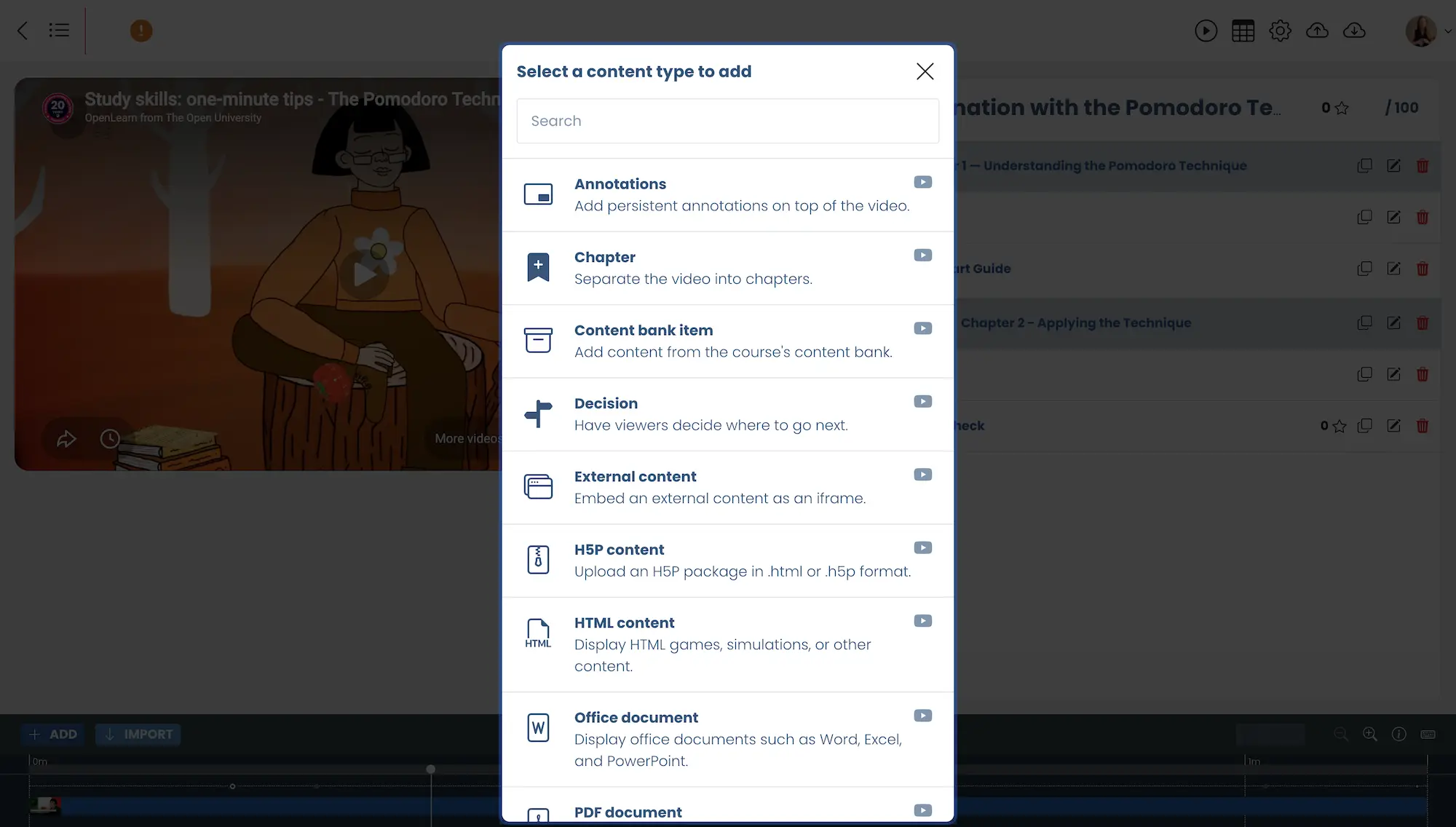 moodle interactive video interaction types